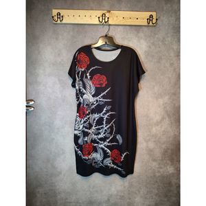 Wings roses and skulls mini dress size xl.